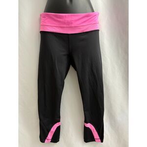 Lululemon Run Inspire Crop II Capri Pants Y2K Pink Stripes Run Yoga Size 6 Gym
